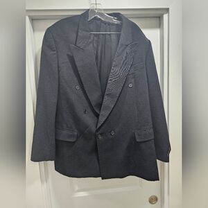 Men's Double-Breasted Black Blazer